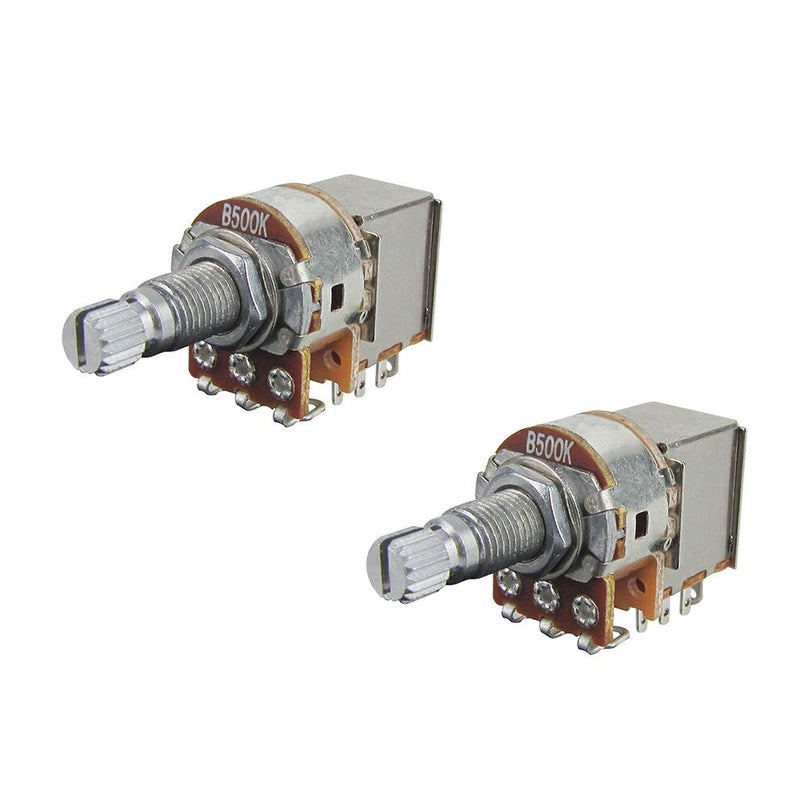 FLEOR 2pcs Push Pull Guitar Pots 18mm Split Shaft B500K Linear Taper Potentiometers - Image 1